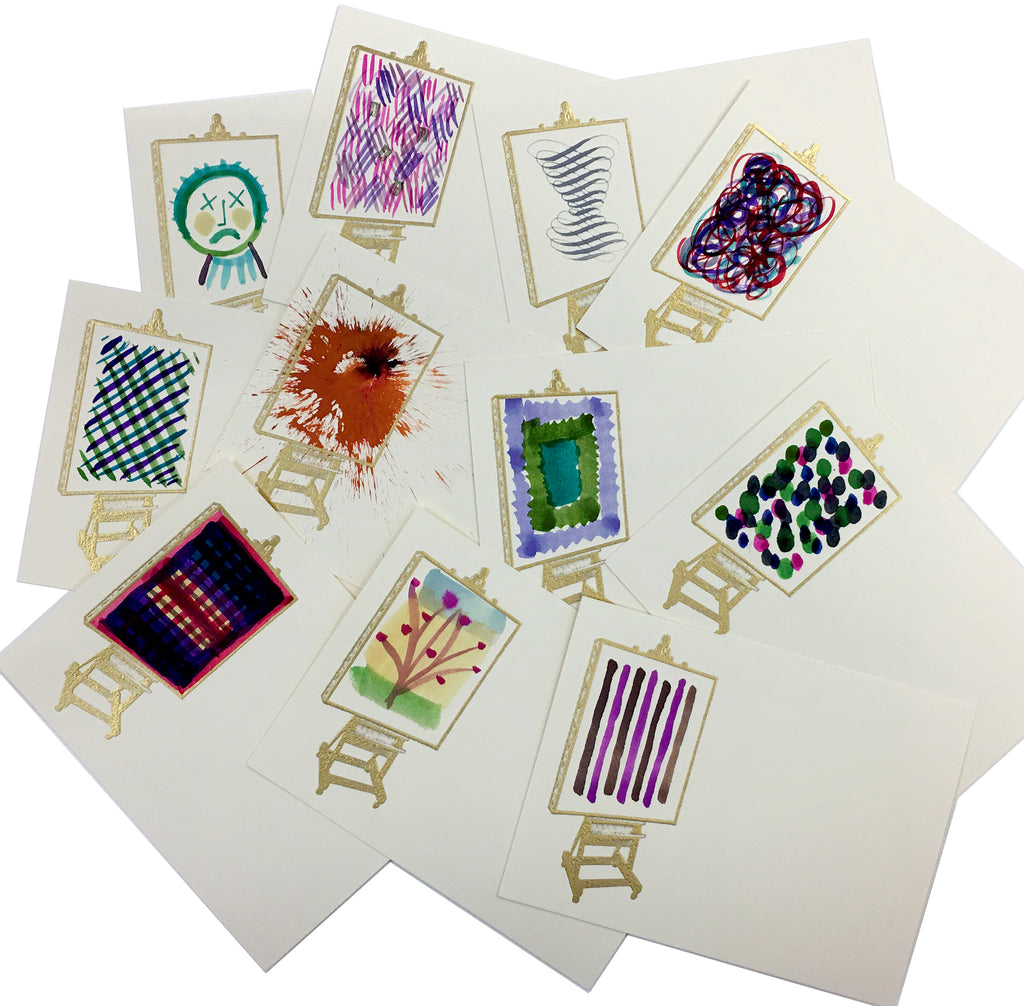 Easel & Canvas Hand-painted Notecards | Set of 8