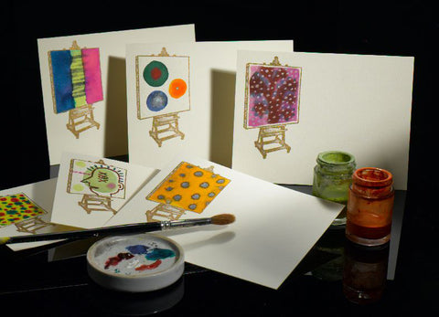 Easel & Canvas Hand-painted Notecards | Set of 8