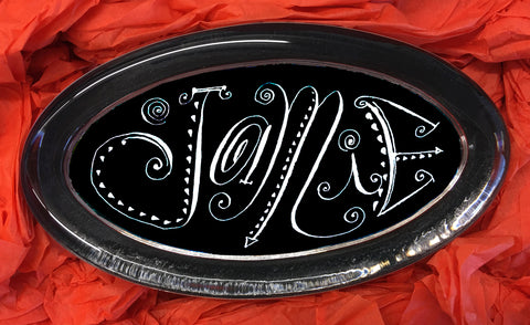 Customized Maroon Oval Paperweight