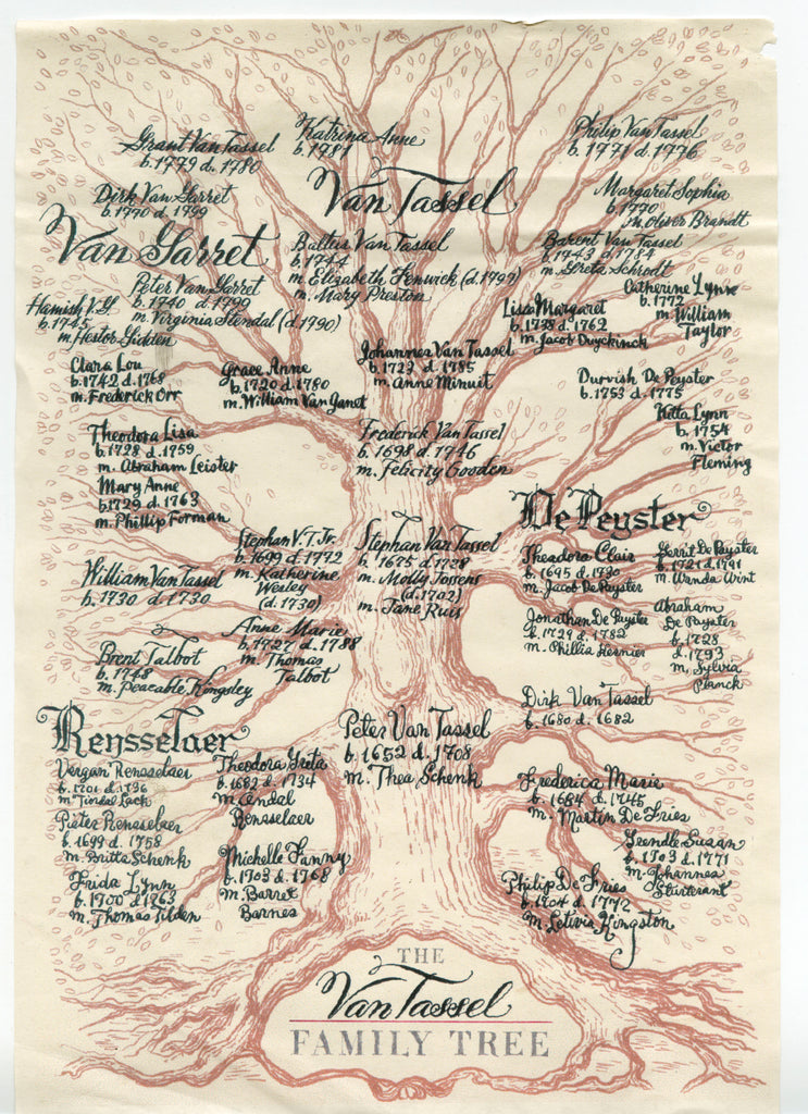 ; title: Sleepy Hollow, Family Tree calligraphy