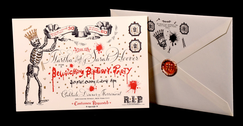 Invitations; title: Bewitching Birthday Party