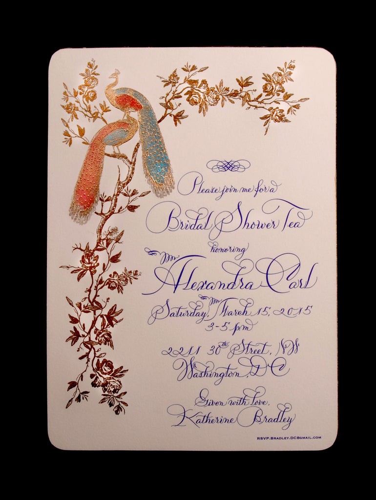 Invitations; title: Bridal Shower Tea Party