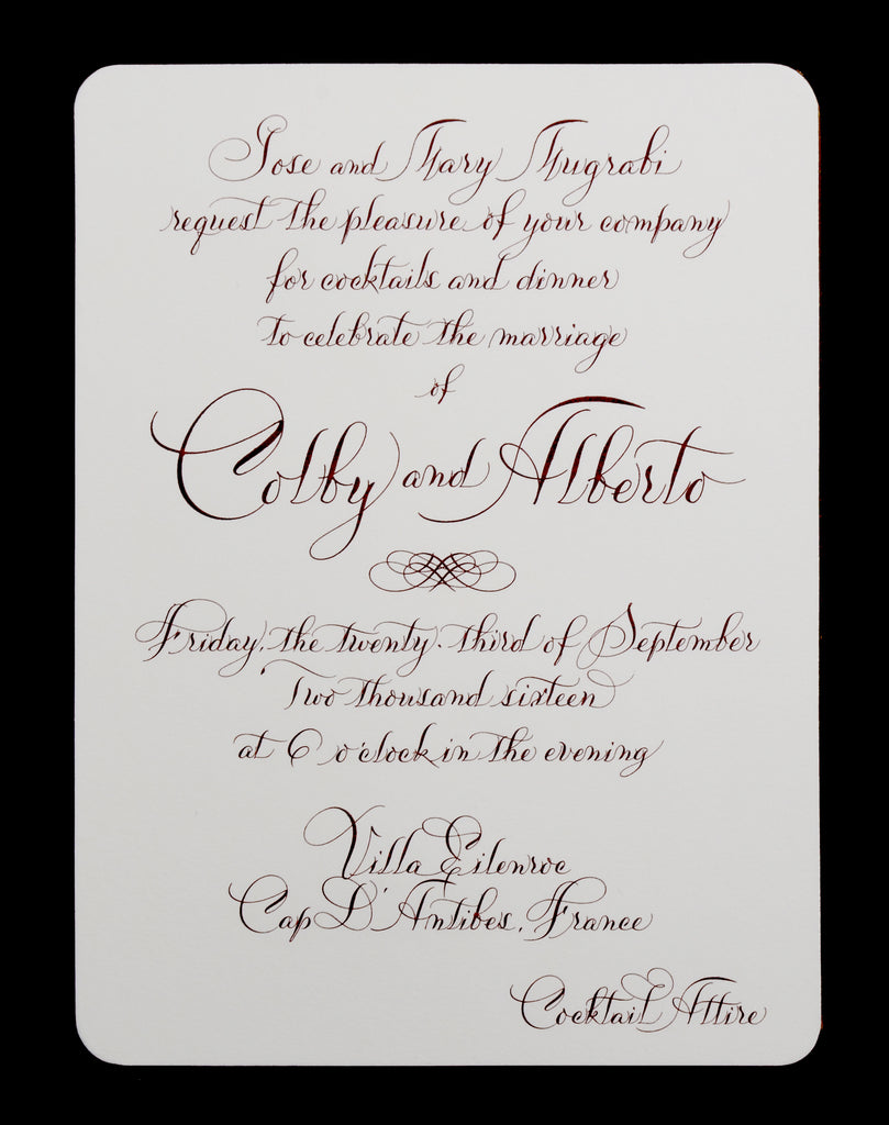 Invitations; title: Colby & Alberto Invite