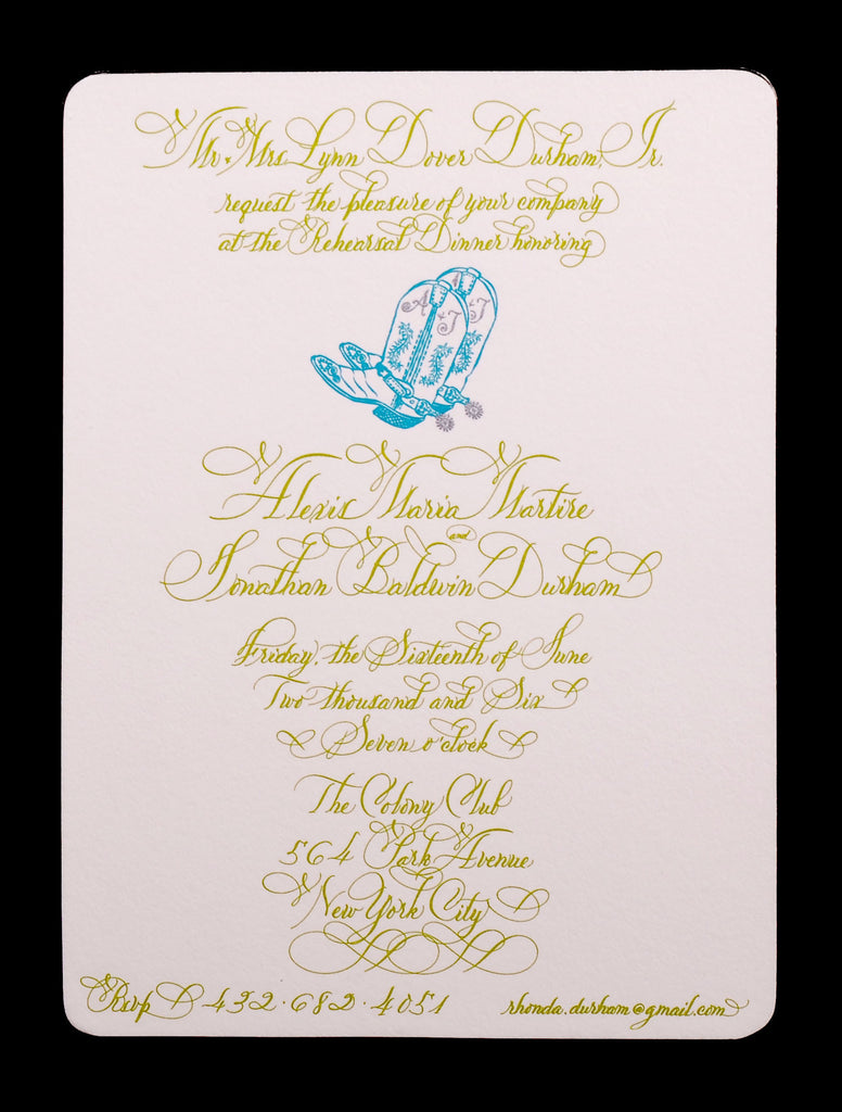 Invitations; title: Cowboy Boots Party