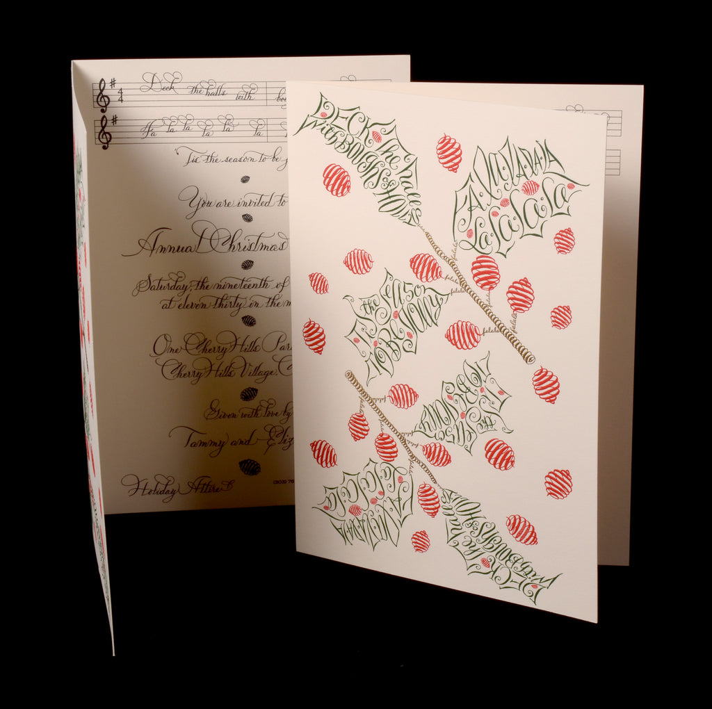Invitations; title: Deck The Halls Holiday Party