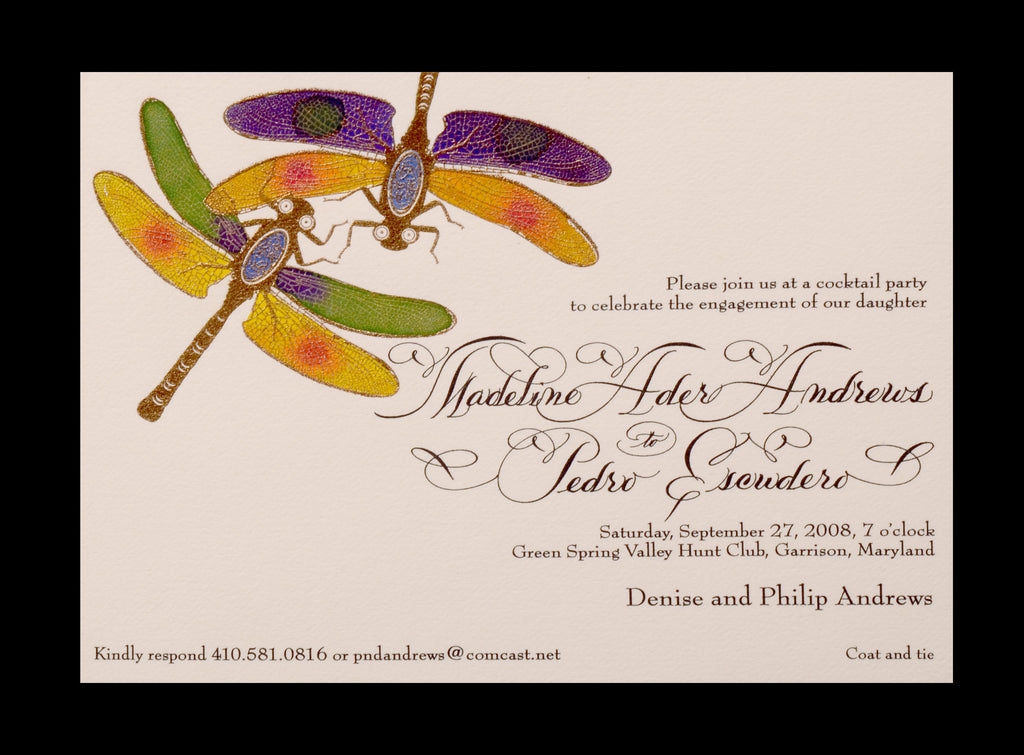 Invitations; title: Double Dragonfly Invite