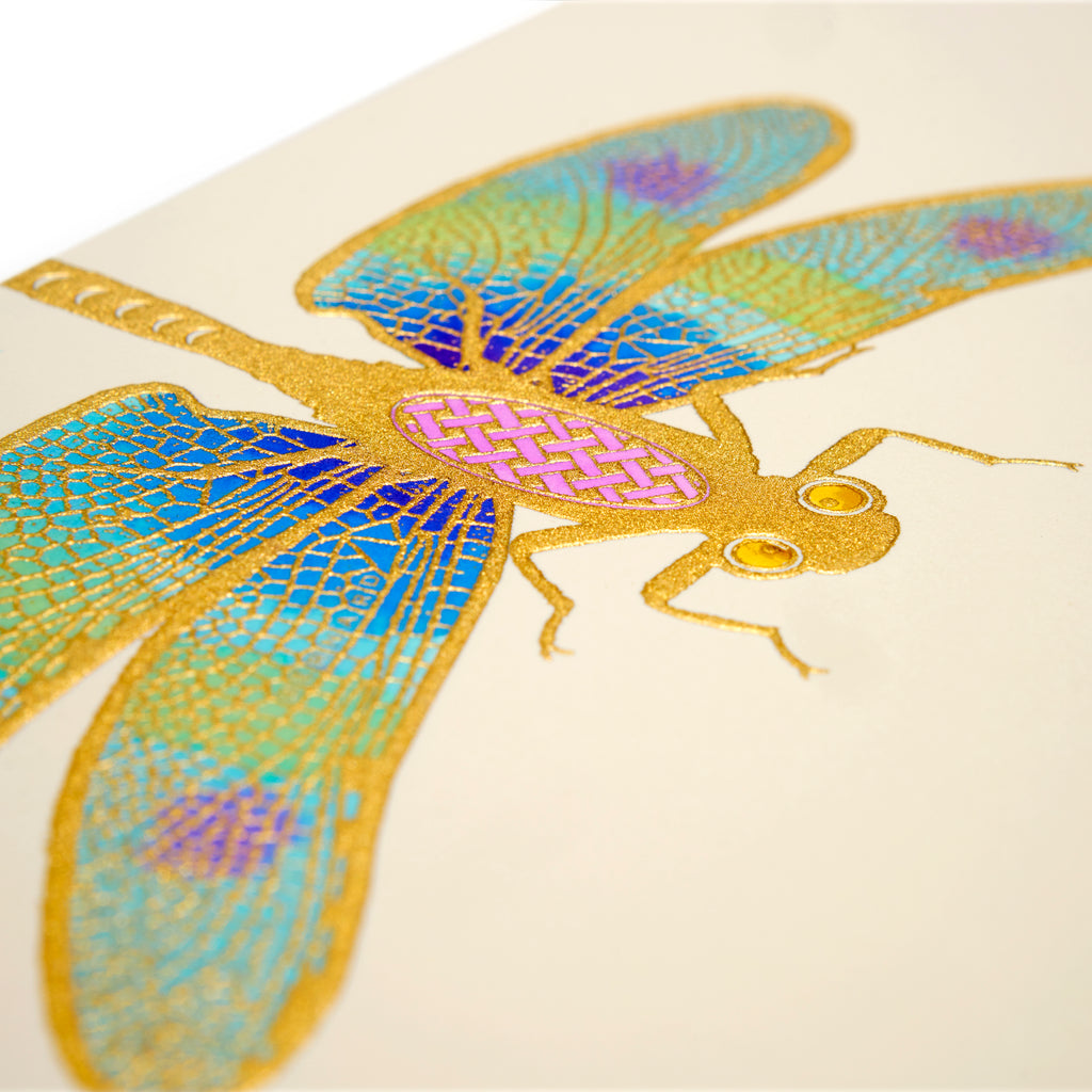 Dragonfly Hand-Painted Grand Statement Card