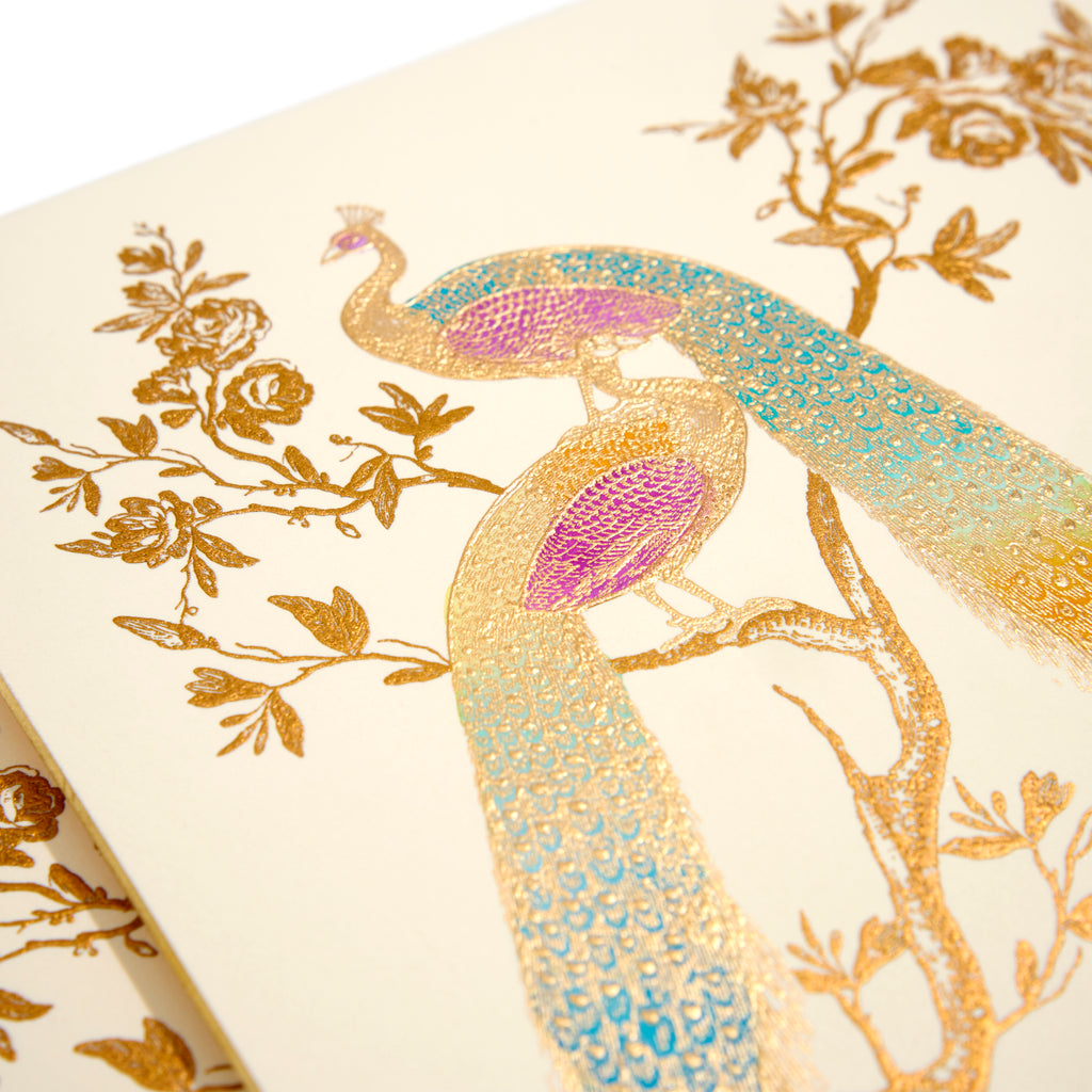 Peacock Hand-Painted Grand Statement Card