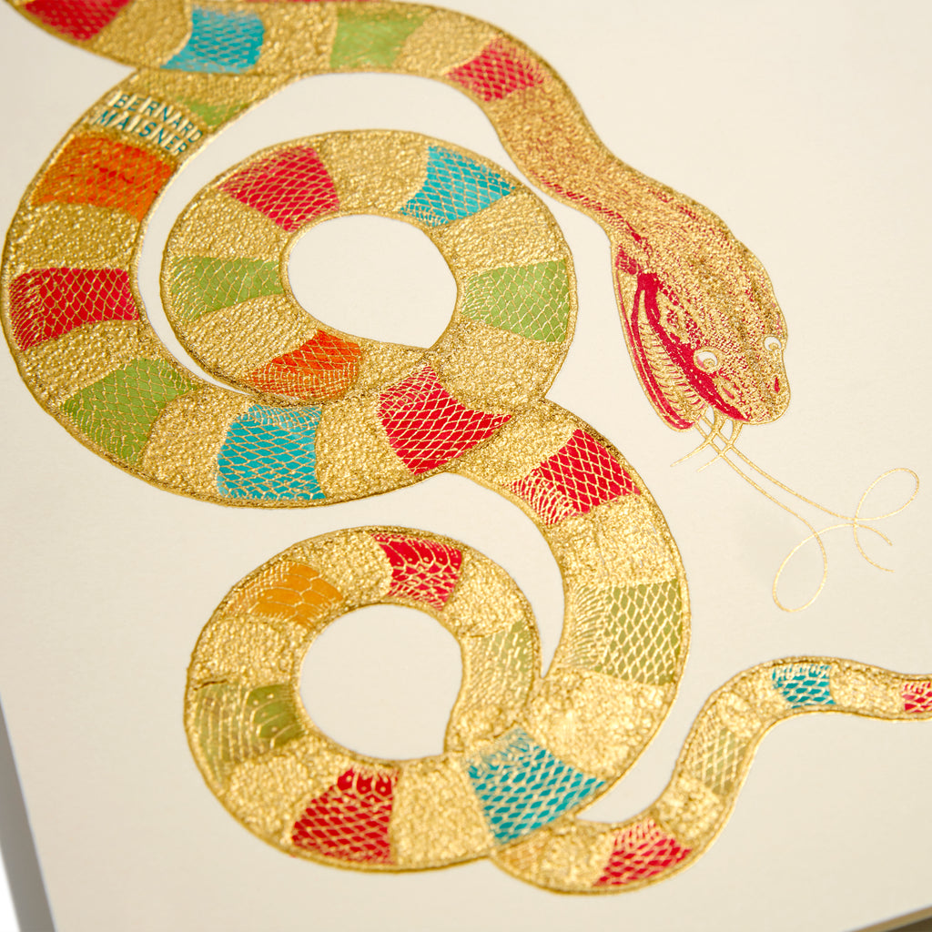 Snake Hand-painted Grand Statement Card