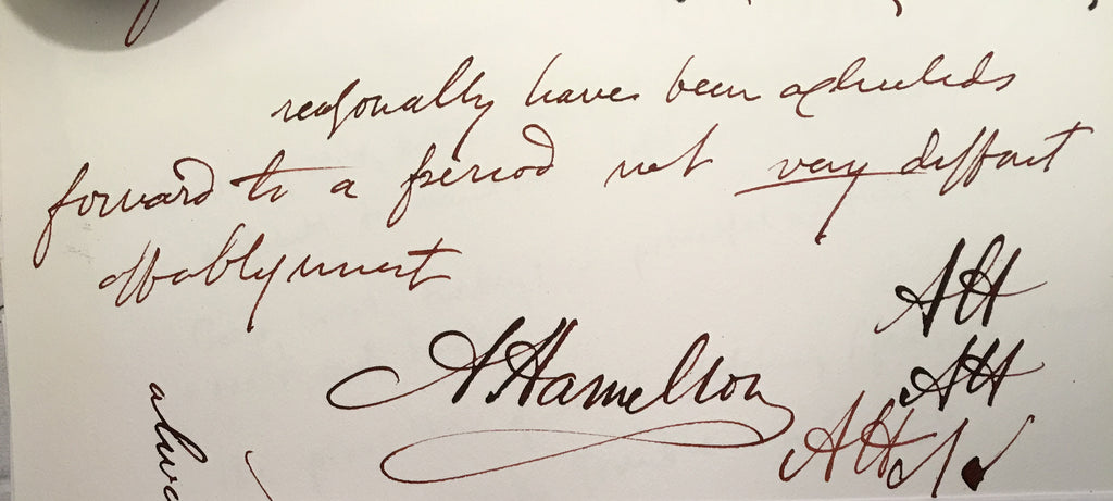 ; title: Alexander Hamilton writing for documentary