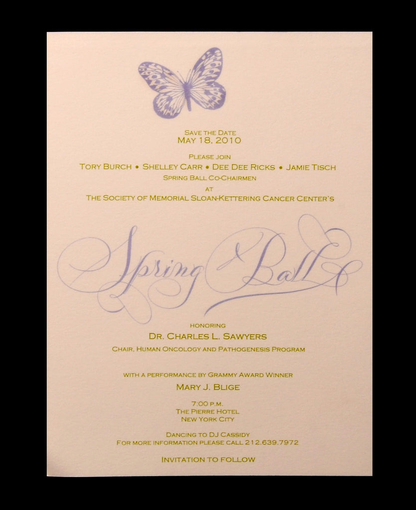 Invitations; title: Memorial Sloan Kettering Spring Ball