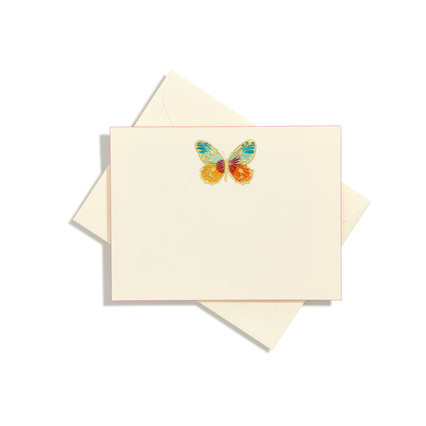 Butterfly Centered Hand-Painted Notecard | Set of 8 – Bernard Maisner