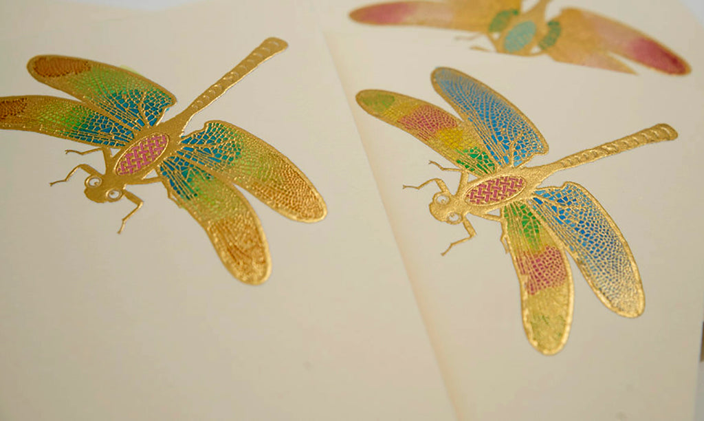 Dragonfly (single dragonfly) Hand-painted Notecards | Set of 8