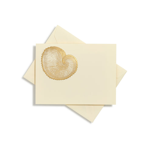 Nautilus Shells Gold Notecards | Set of 10