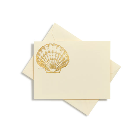 Scallop Shells Gold Notecards | Set of 10