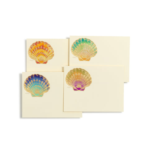 Scallop Shells Hand-painted Notecards | Set of 8