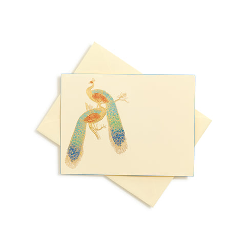 Peacocks Hand-Painted Notecards | Set of 8