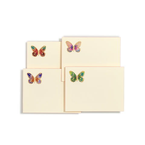 Butterfly Hand-painted Left Notecard | Set of 8