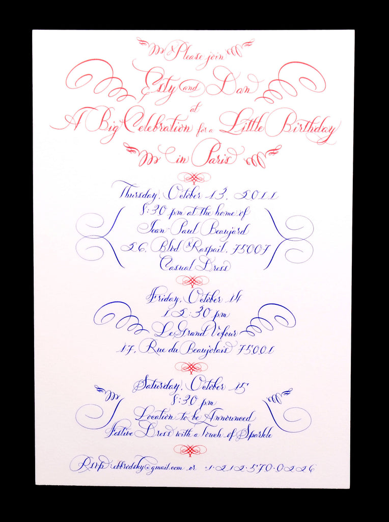 Invitations; title: Paris Birthday Party