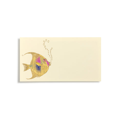 Fish With Bubbles Hand Painted Place Cards  |  Set of 8