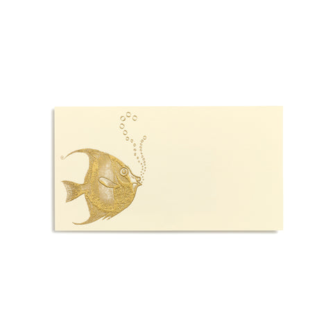 Fish With Bubbles Gold Place Cards  |  Set of 10