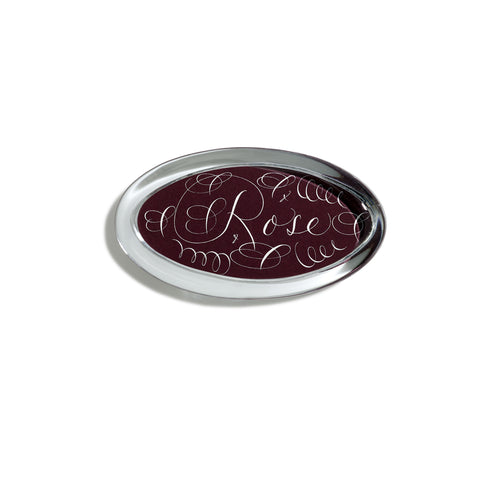 Customized Maroon Oval Paperweight