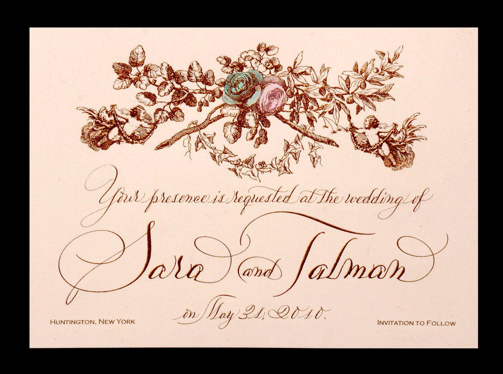 Invitations; title: Sara & Talman Invite