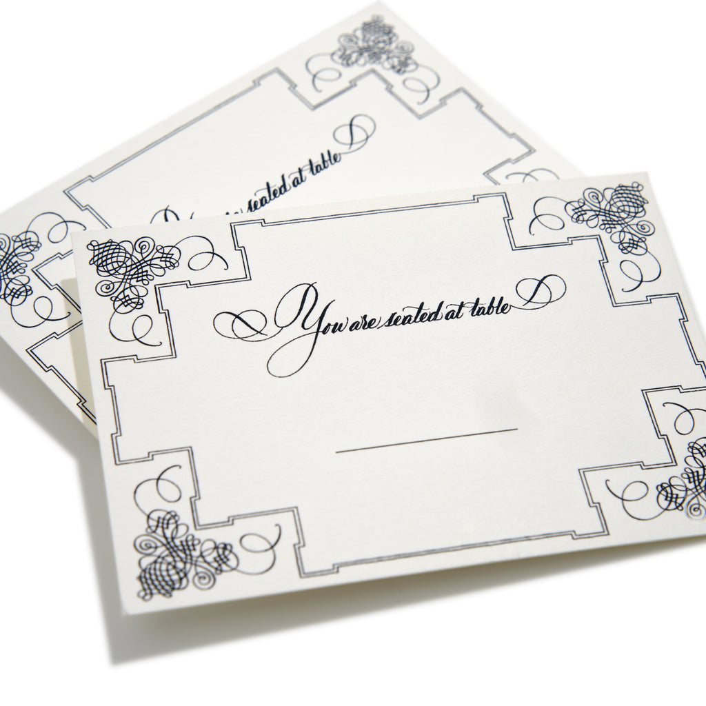 Deluxe White Seating Cards | Set of 10
