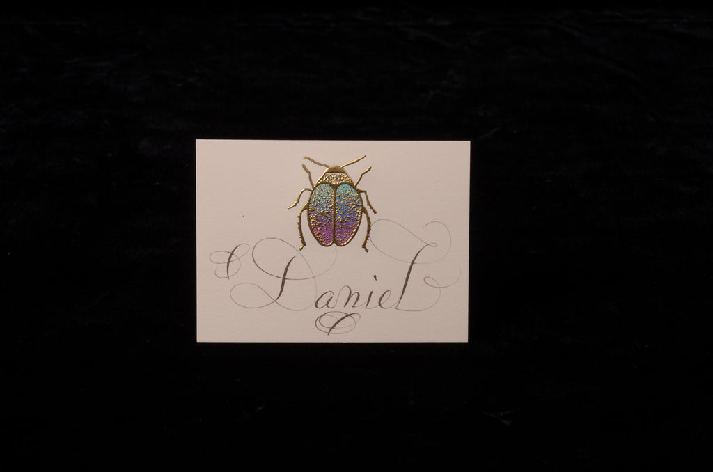 Envelopes & Placecards; title: Scarab Place Card