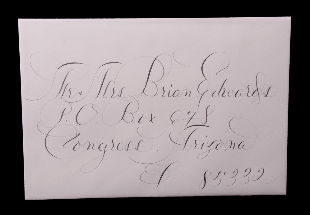 Envelopes & Placecards; title: Script Classic Style