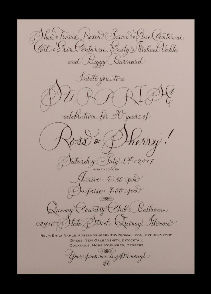 Invitations; title: Ross & Sherry Invite