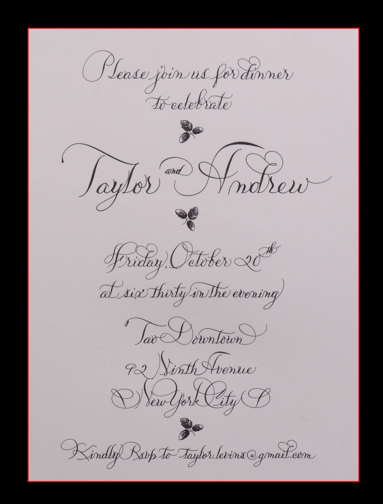 Invitations; title: Taylor & Andrew Invite