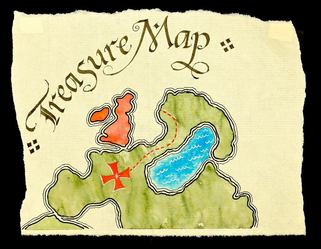 ; title: TREASURE MAPS, WATERCOLORS