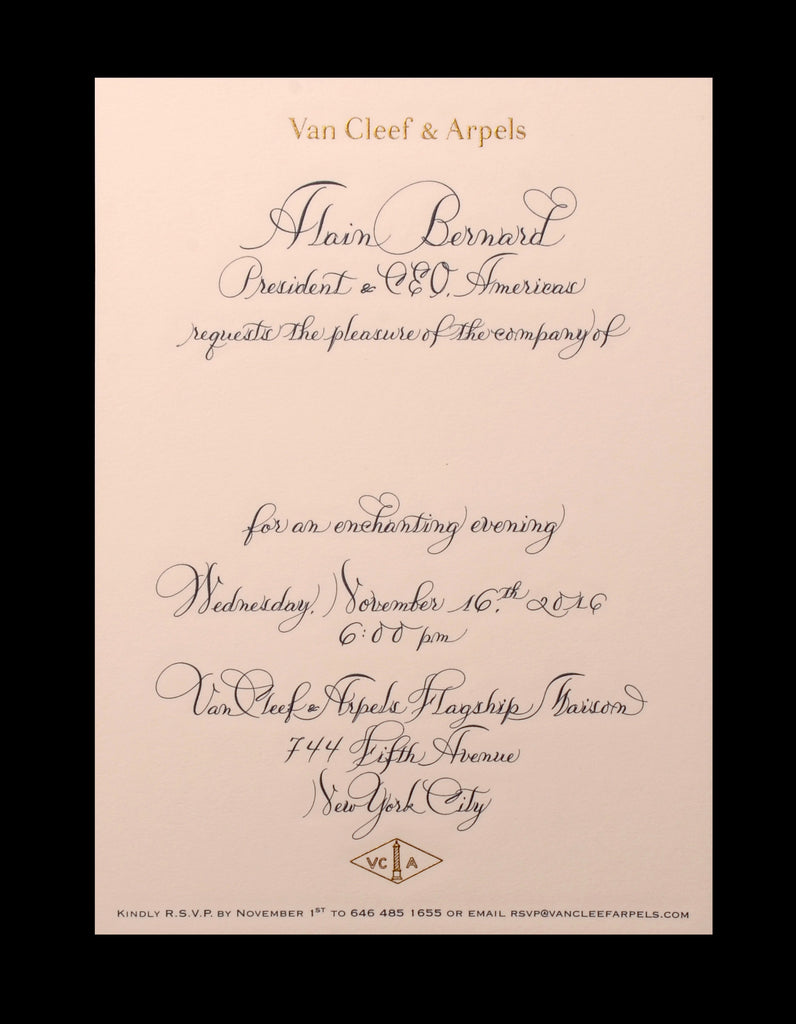 Invitations; title: Van Cleef & Arpels Invite